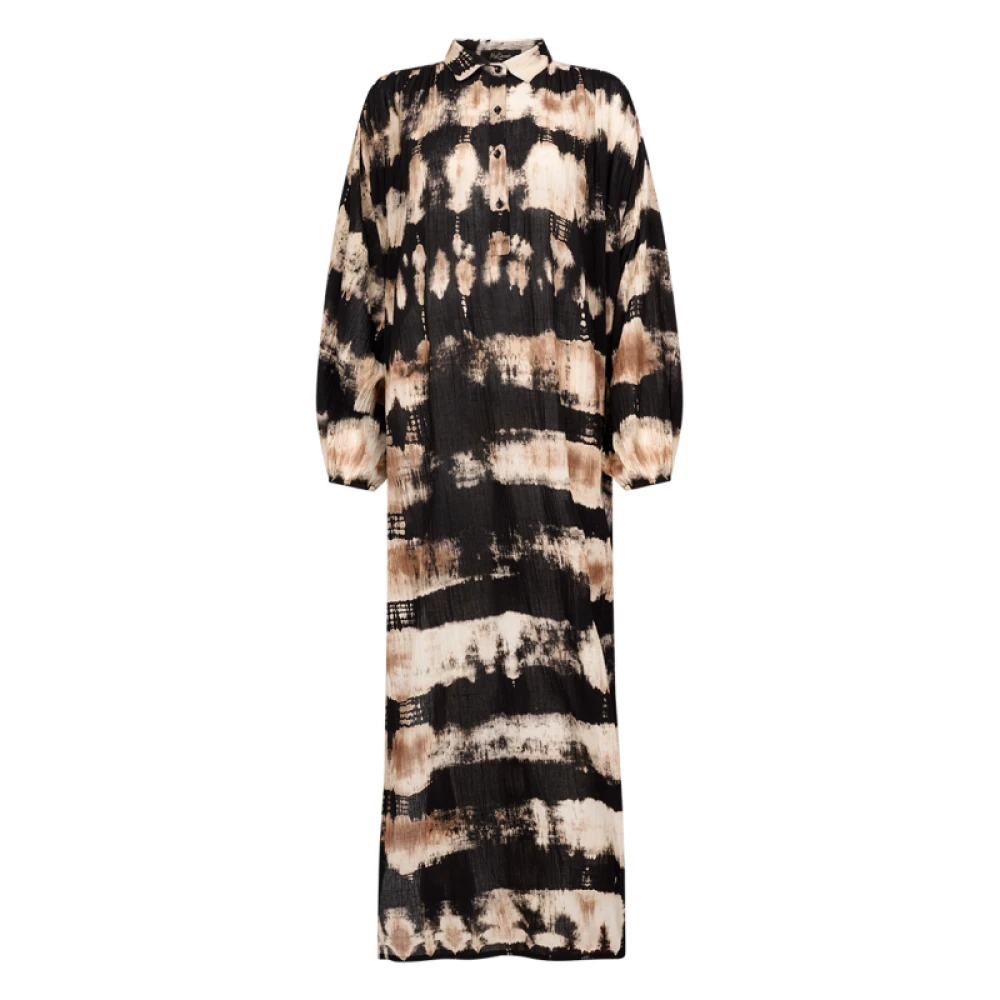 Mes Demoiselles Tie and Dye Lange Katoenen Jurk Multicolor Dames