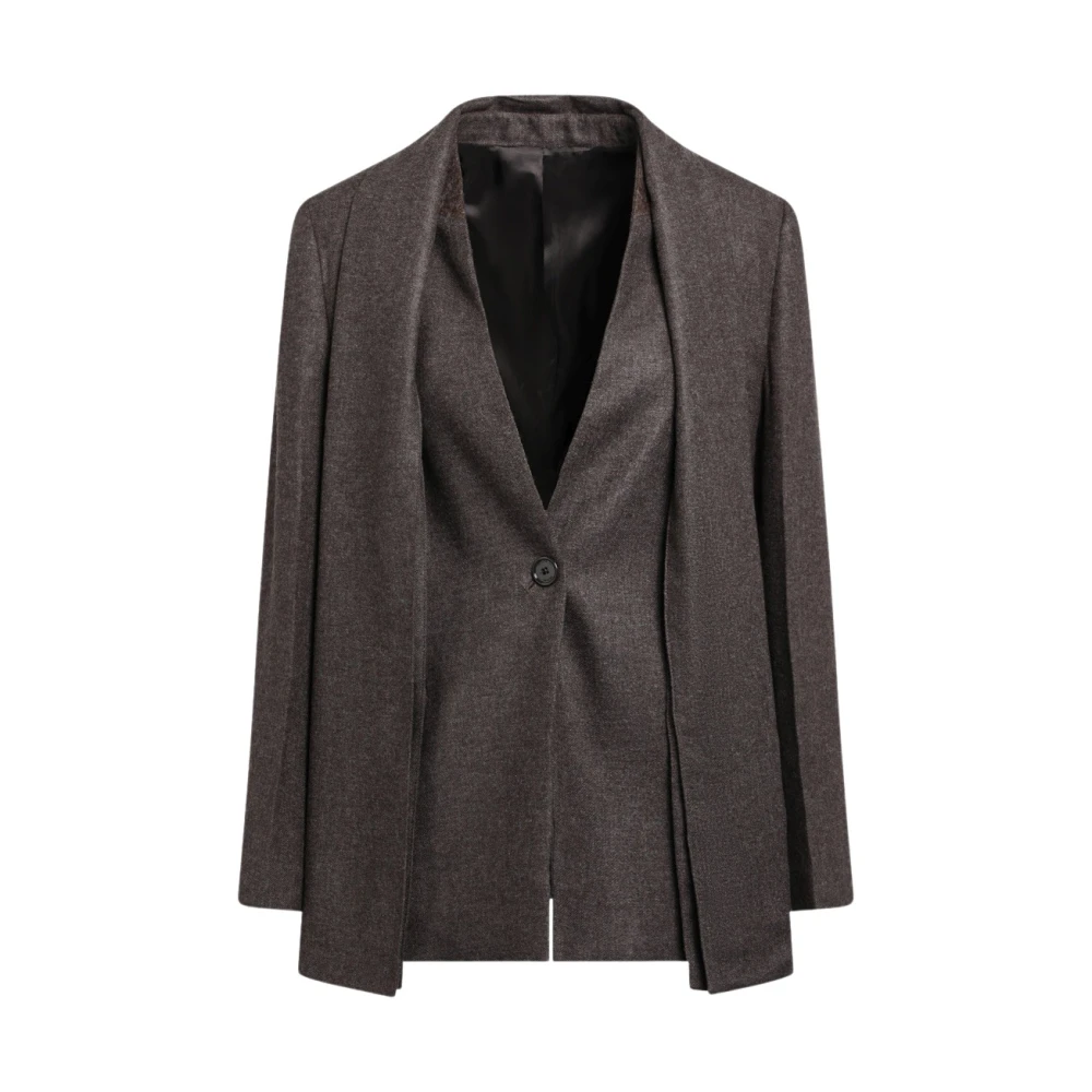 Totême , Blazers, Female, Brown, S, Scarf Lapel Blazer