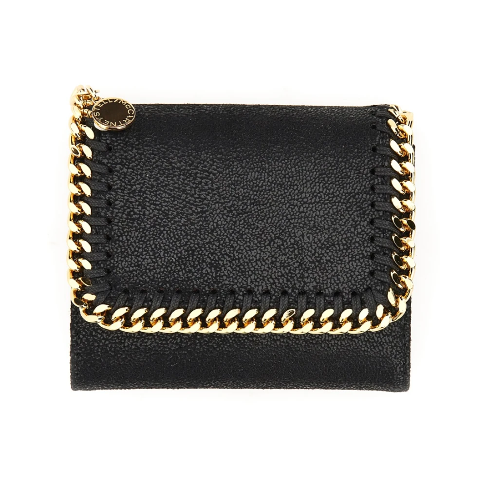 Stella Mccartney Kleine portemonnee met drukknoopsluiting Black Dames