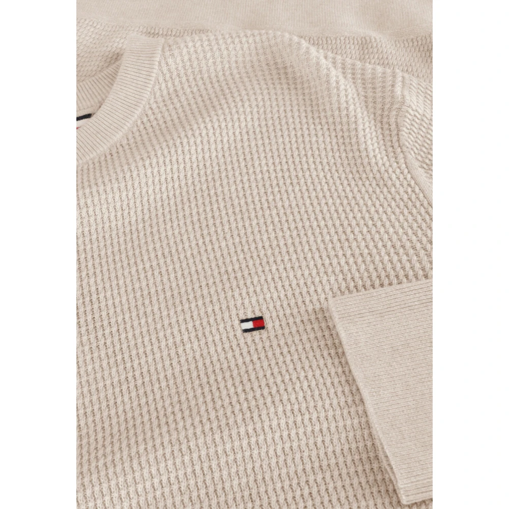 Tommy Hilfiger Verfijnde Structuur Trui Beige Heren