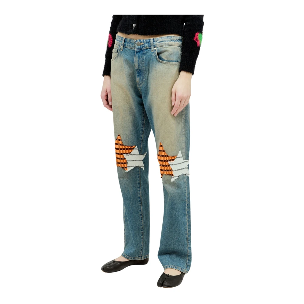 Reward If Found Ster Patch Jeans Blue Dames