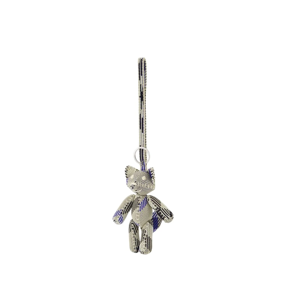 Burberry Foxy Gebreide Sleutelhanger Katoen Neutraal Beige Dames