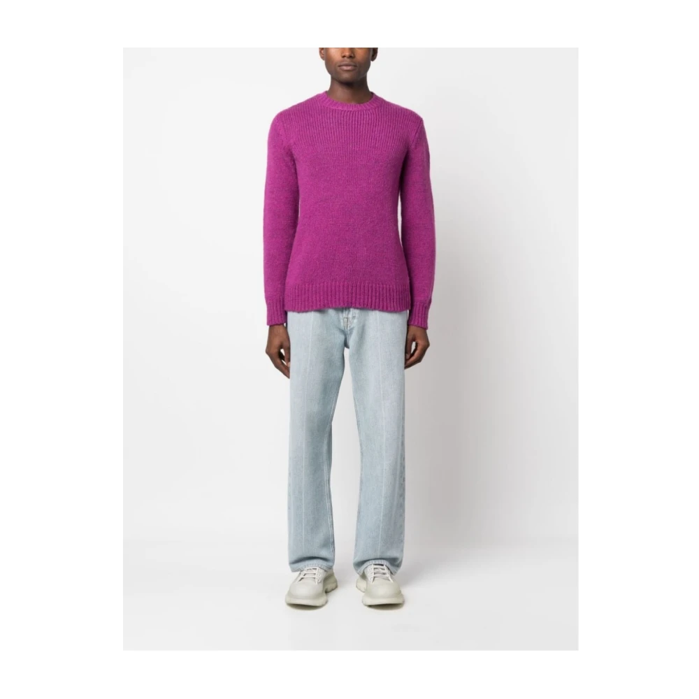 Roberto Collina Round-neck Knitwear Purple Heren