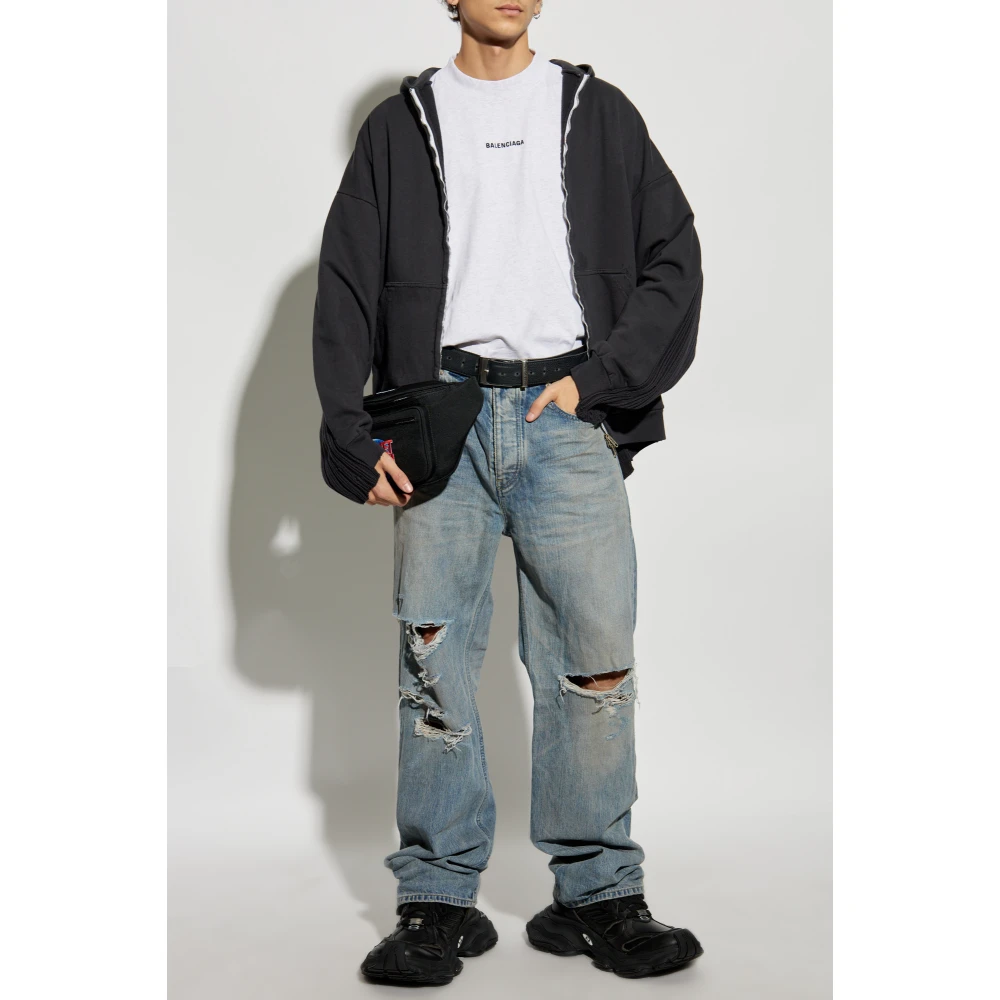 Balenciaga Jeans met Vintage Effect Blue Heren