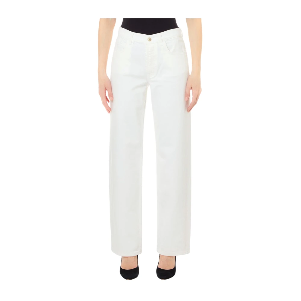 Liu Jo Witte Straight Broek voor Vrouwen White Dames