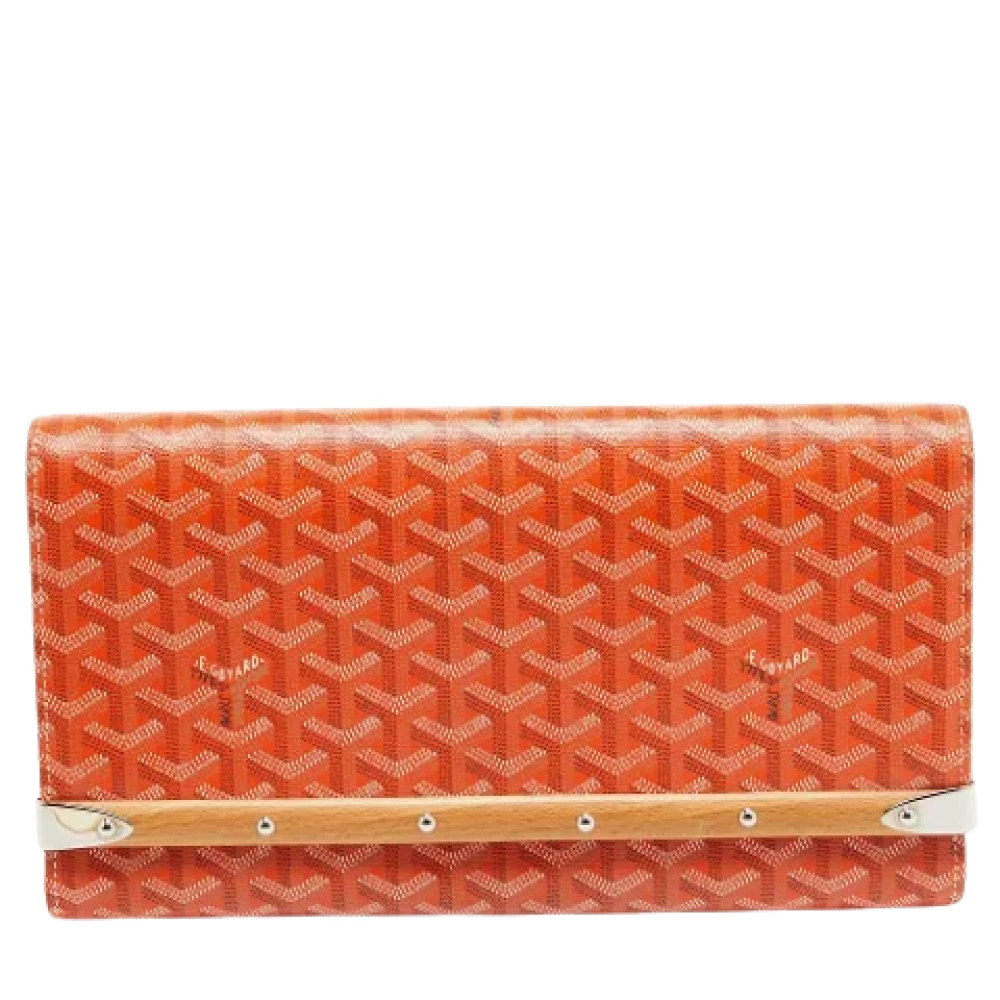 Goyard Vintage Pre-owned Leather clutches Orange Dames