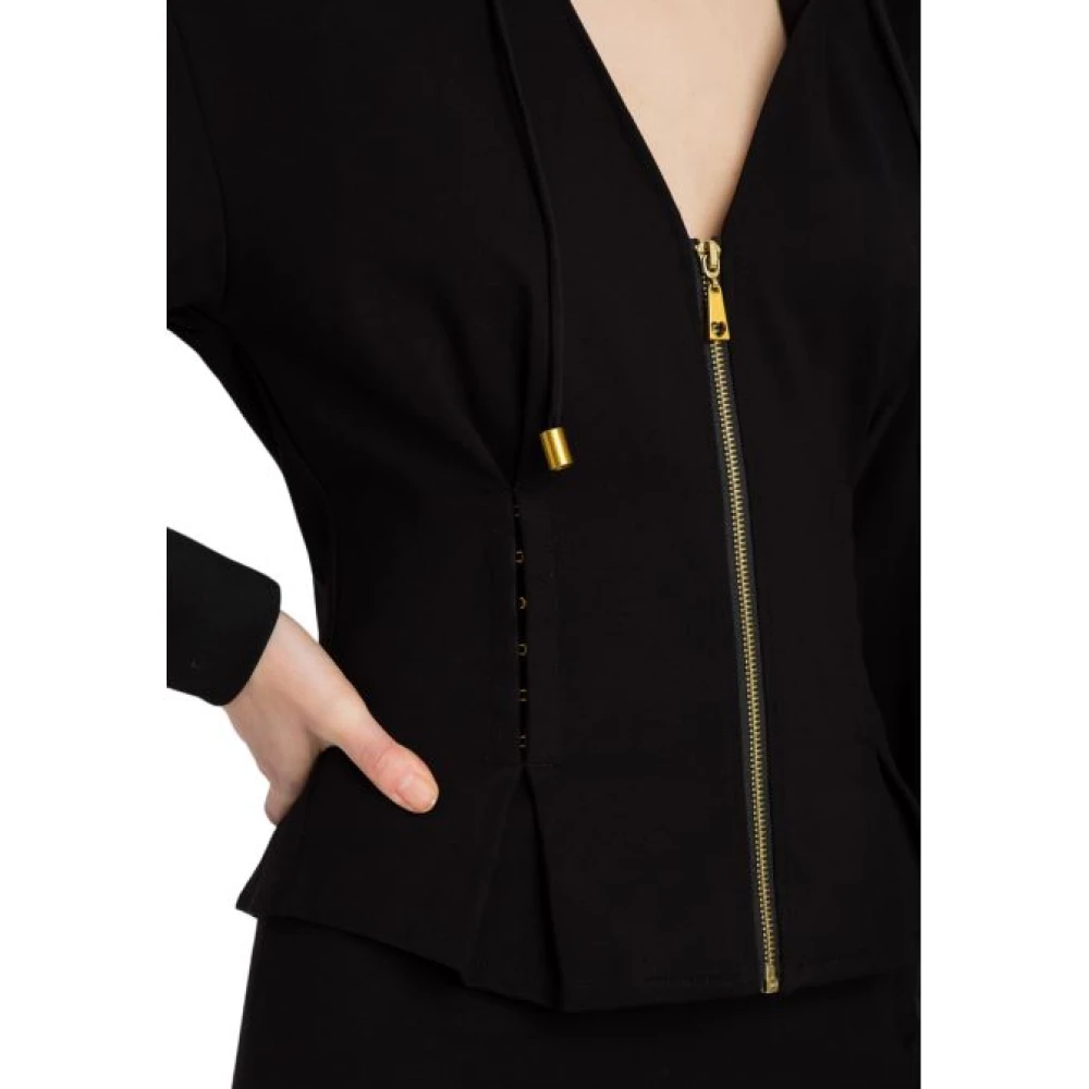 Twinset Zwarte Hoodie Zip Sweaters Black Dames