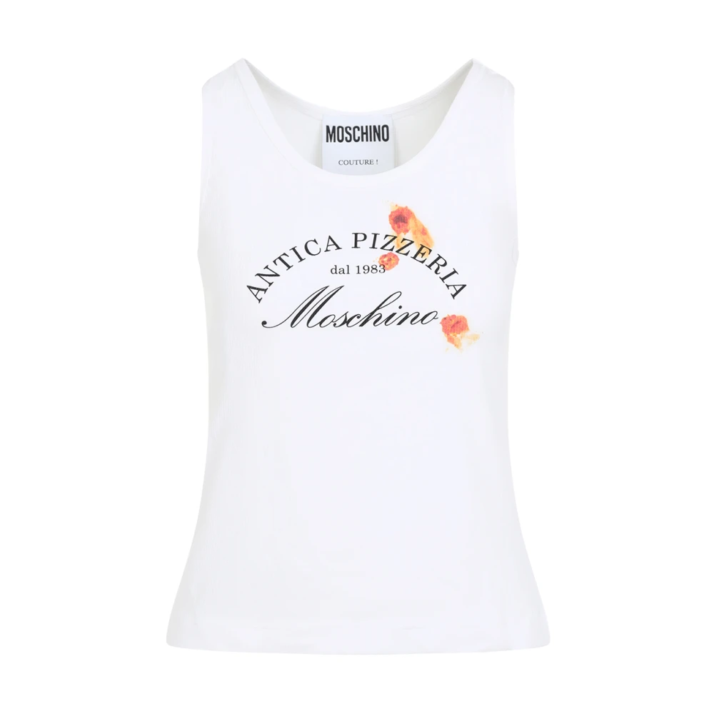 Moschino Fantasia Vit Tank Top White, Dam