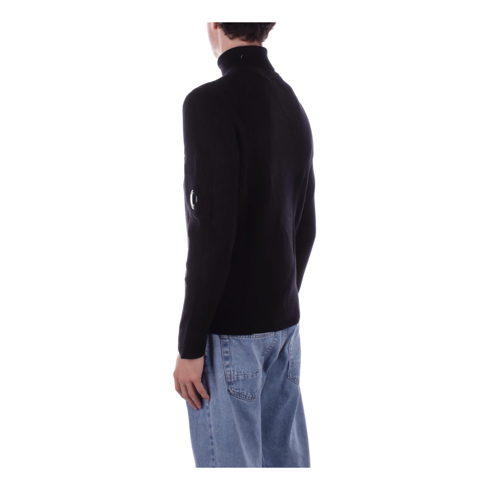 C.P. Company Hoge Hals Logo Trui Zwart Black Heren