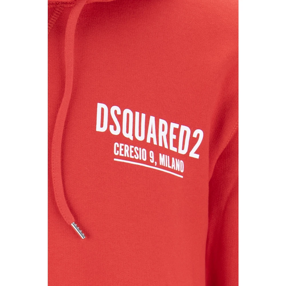 Dsquared2 Hoodie met verstelbaar trekkoord Red Heren