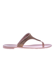 Nude rubber thong sandals