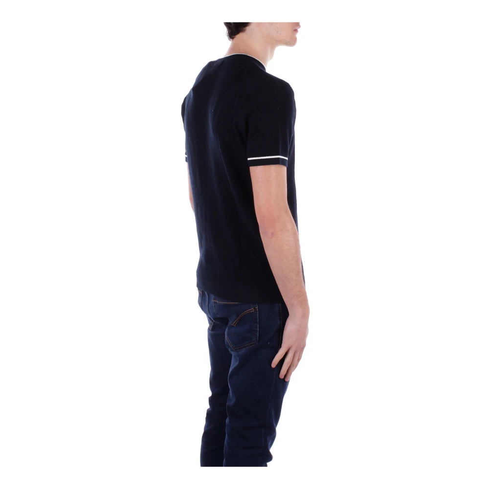 Guess Blauwe Logo Front Sweater Katoen Blue Heren