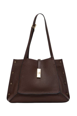 Studded Pebbled Tote Bag