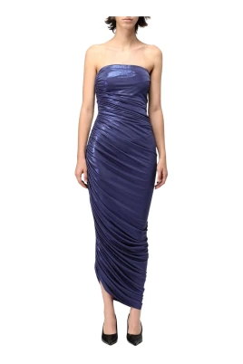Metallic Jersey Draped Maxi Klänning