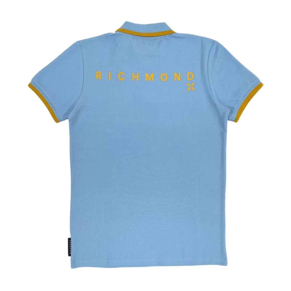 John Richmond Heren Breaker Polo Shirt Blue Heren