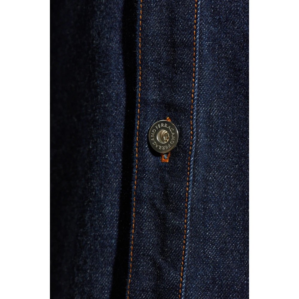 Salvatore Ferragamo Denim overhemd Blue Heren