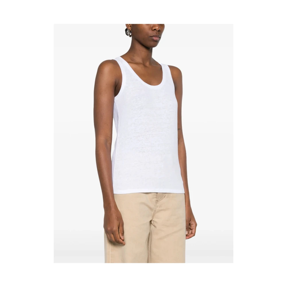 majestic filatures Witte Mouwloze Racerback T-shirt White Dames