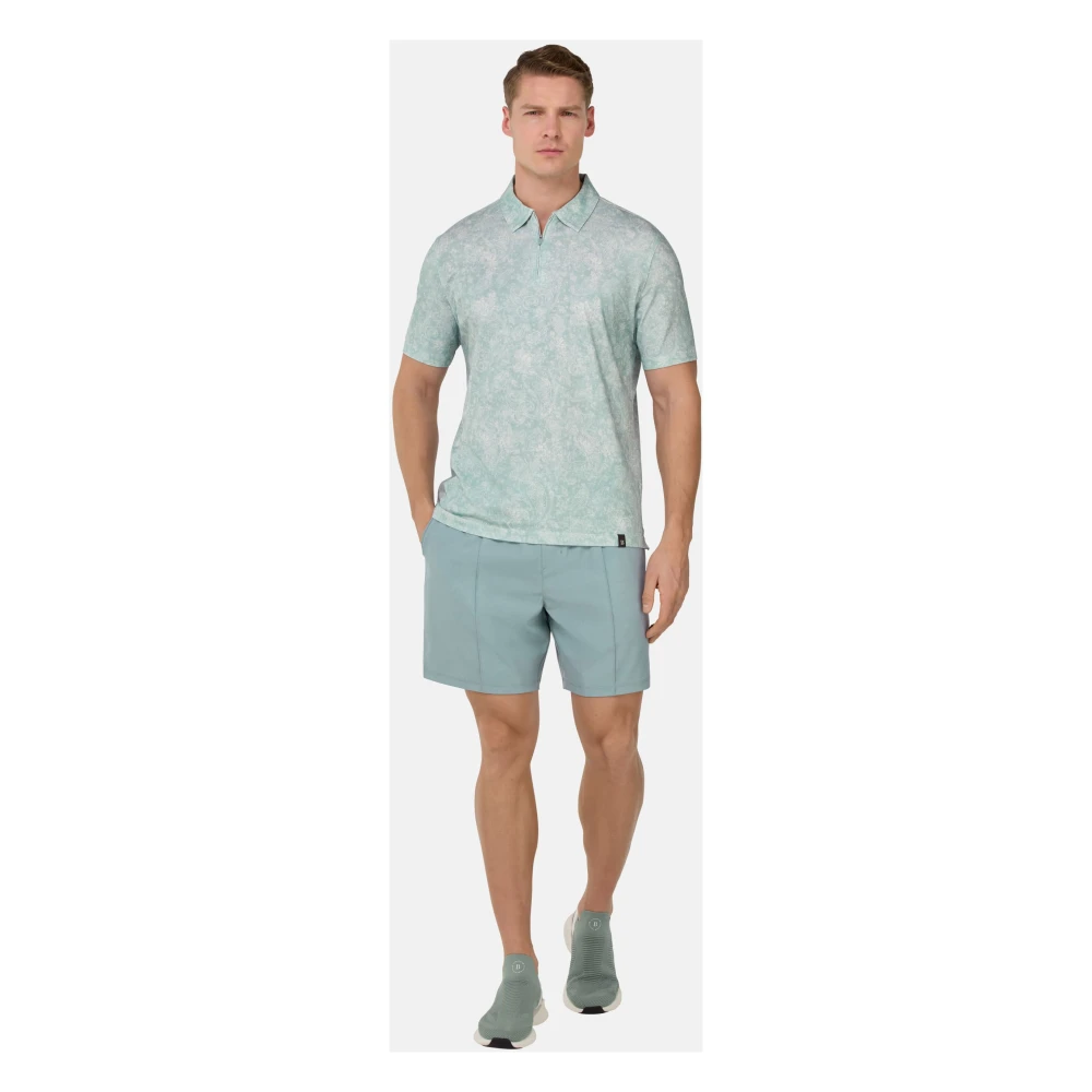 Boggi Milano Poloshirt van katoenmix jersey Green Heren