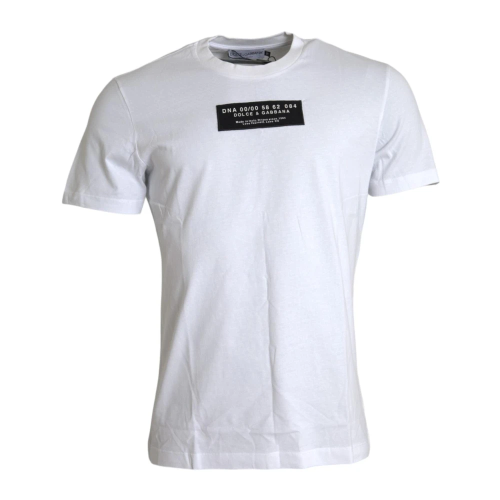 Dolce & Gabbana Witte Crew Neck T-Shirt met Logo White Heren