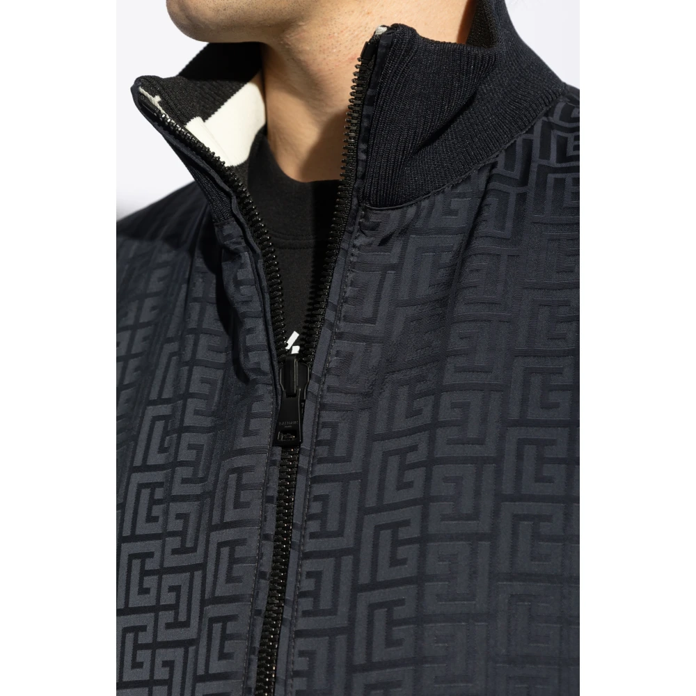 Balmain Omkeerbare jas met monogram Black Heren