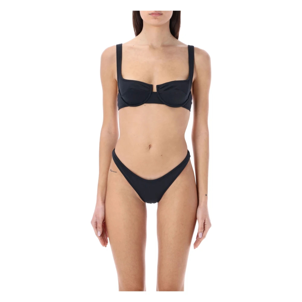 Reina Olga Ondersteunde Bikini Top met Verstelbare Bandjes Black Dames
