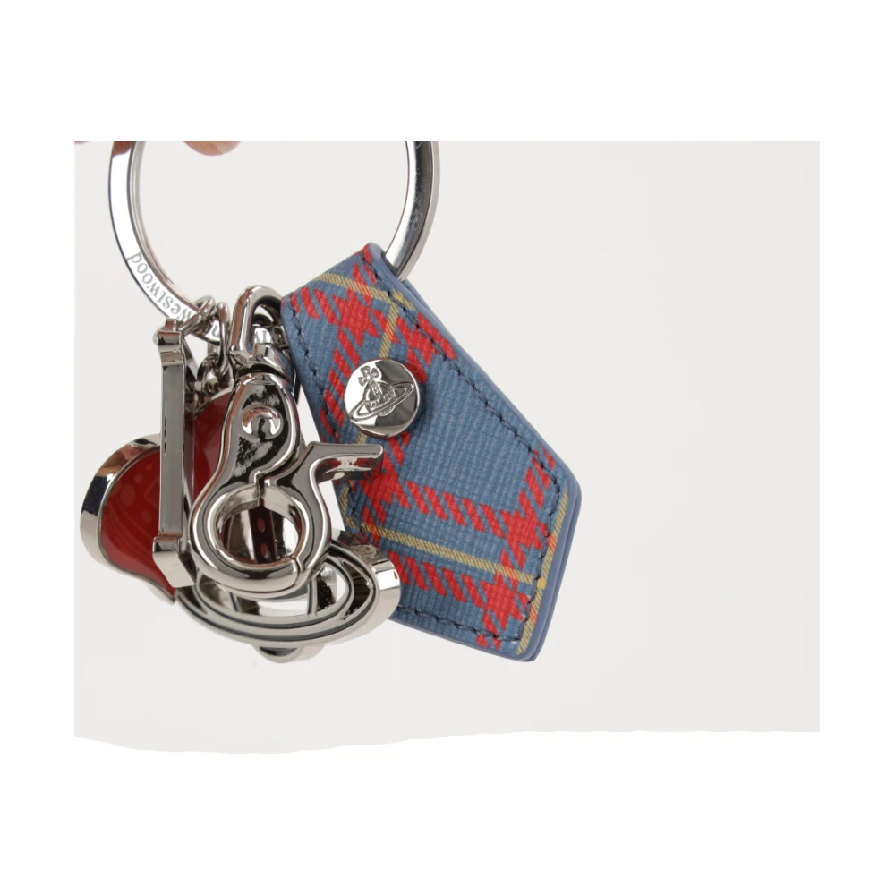 Vivienne Westwood Tartan Hart Sleutelhanger met Orb Bedel Multicolor Dames