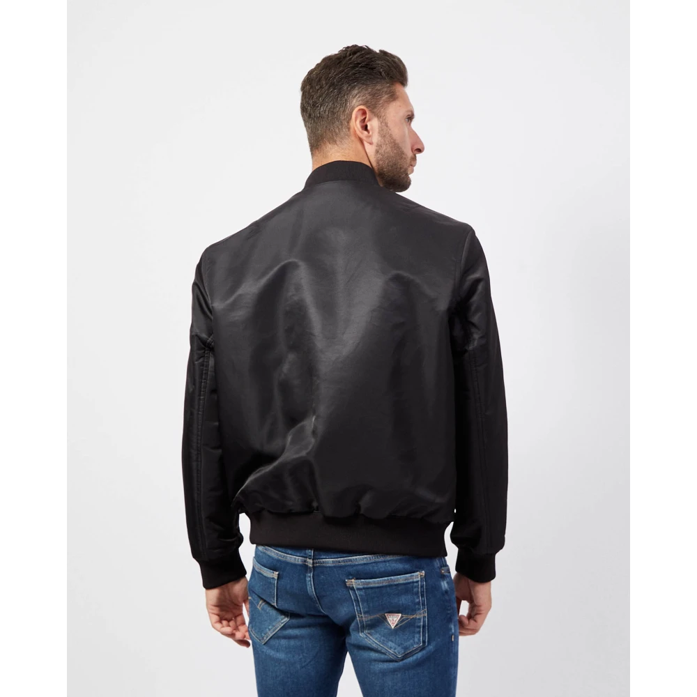 Hugo Boss Zwarte Leren Jas Regular Fit Black Heren