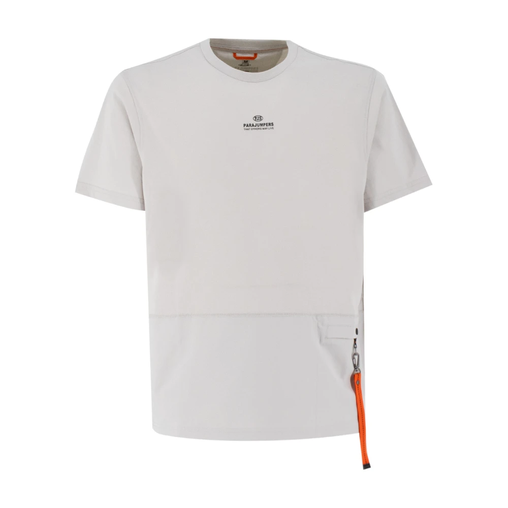 Parajumpers T-shirt met ritssluiting zak Gray Heren