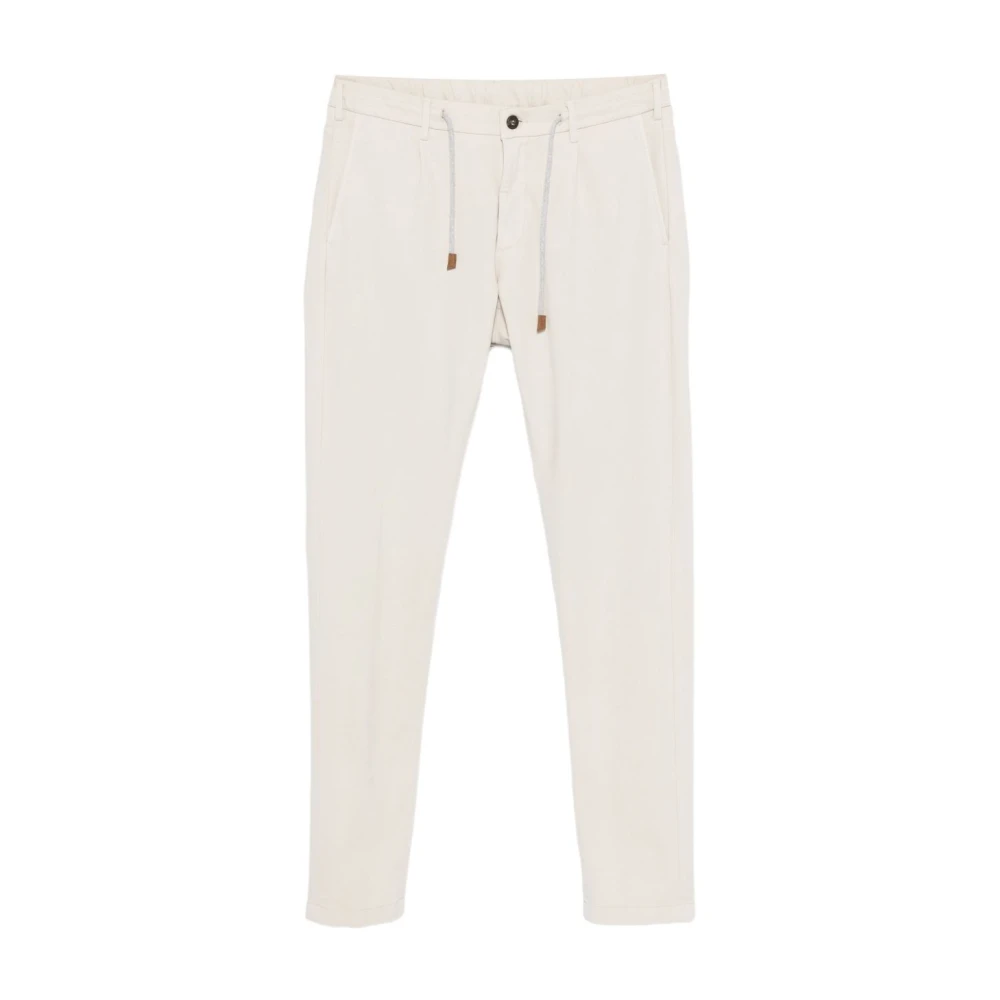 Eleventy Herr Beige Byxor W30, Bomull, Straight Drawstring Byxor
