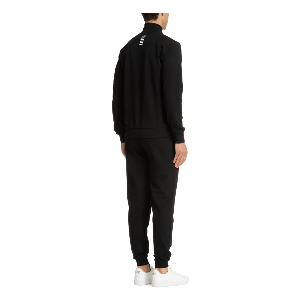 Emporio Armani EA7 Effen Tracksuit met Koord en Rits Black Heren