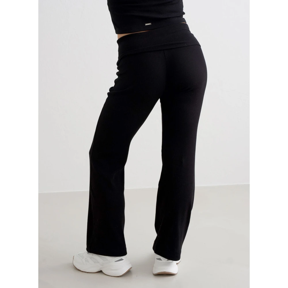 Aim'n Geribbelde Petite Loungebroek Black Dames