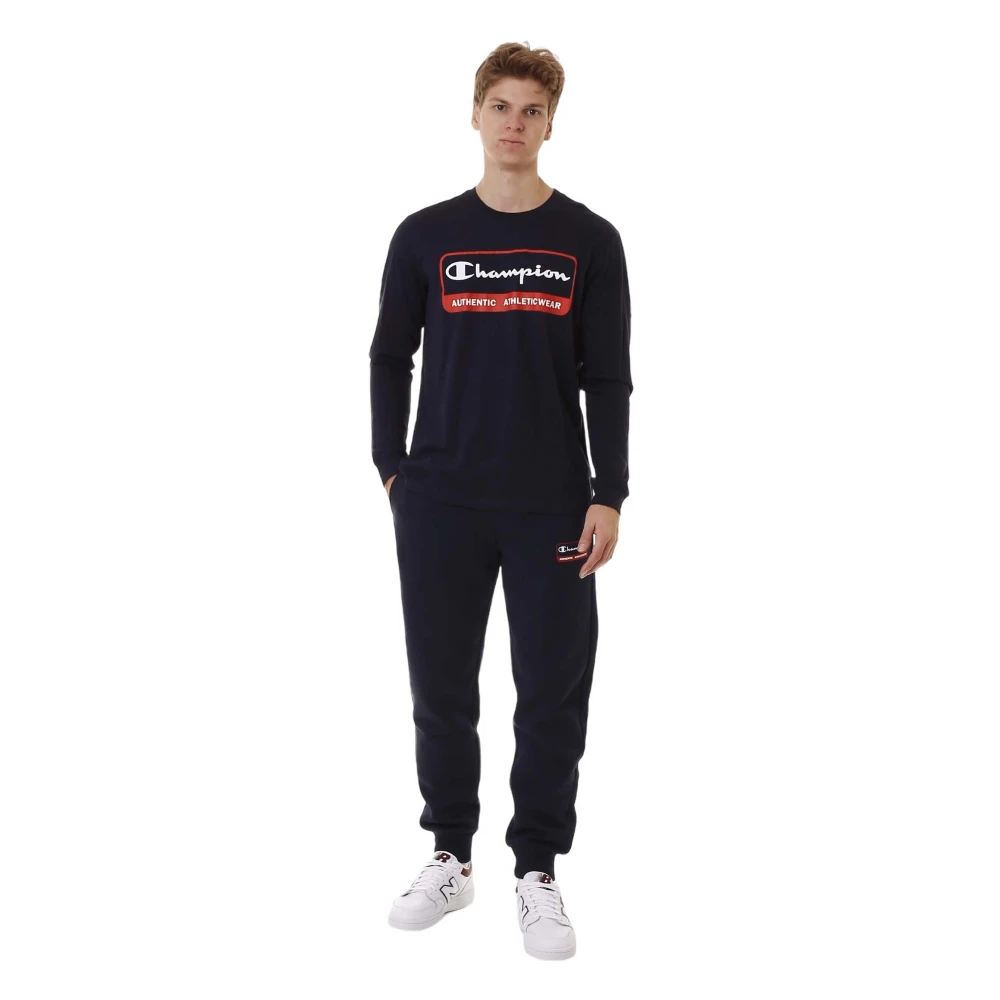 Champion Authentiek longsleeve T-shirt Blue Heren