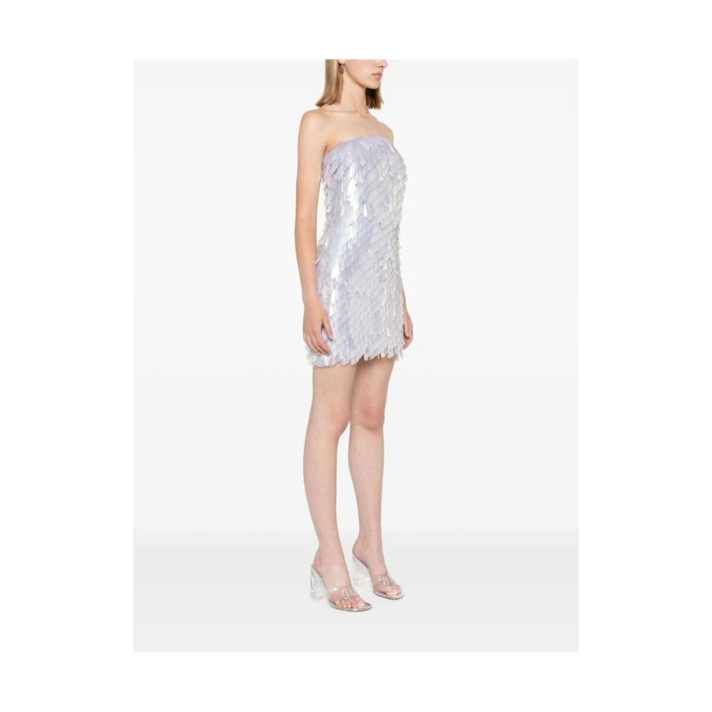 The Attico Lila Paillette Strapless Jurk Purple Dames