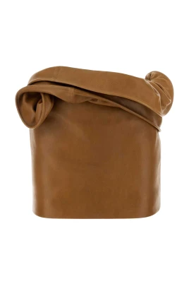 Draperad läderkjol