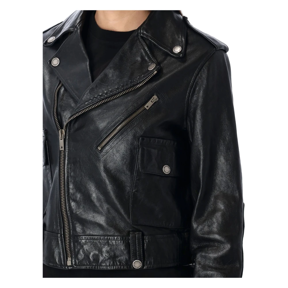 Golden Goose Leren Biker Jack Nevada Black Dames
