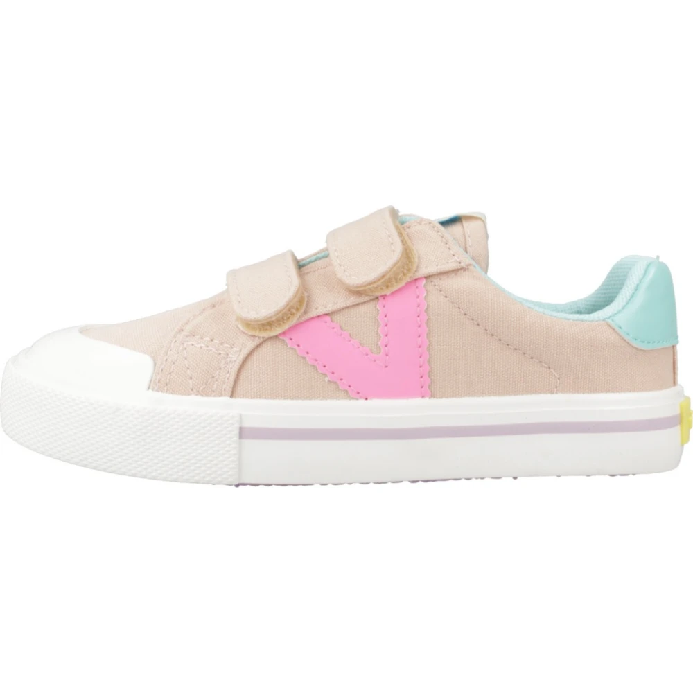 Victoria Neon Canvas Strap Sneakers Beige, Flicka