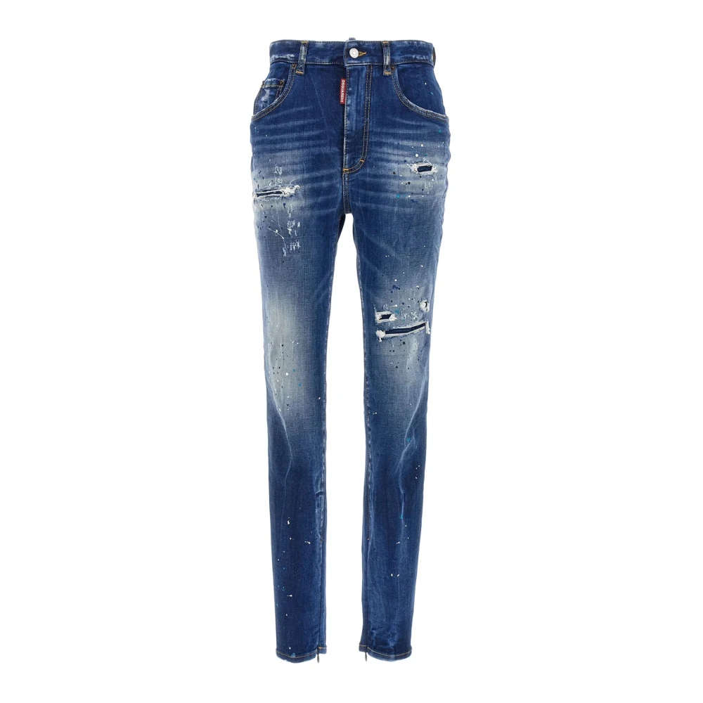Dsquared2 Women's Blue Slim-Fit Jeans,, Italian Jeans Trousers Stylish Design Medium