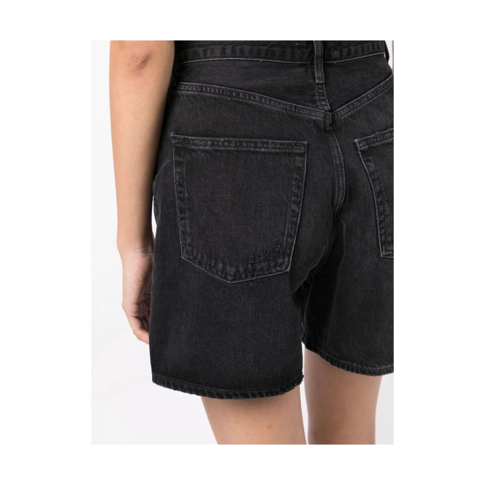 Agolde Zwarte biologisch katoenen shorts Black Dames