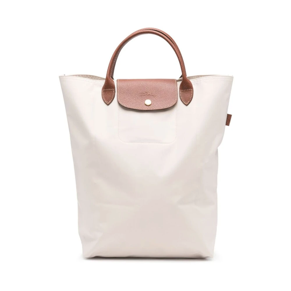 Longchamp Beige Bruine Canvas Schoudertas Beige Dames