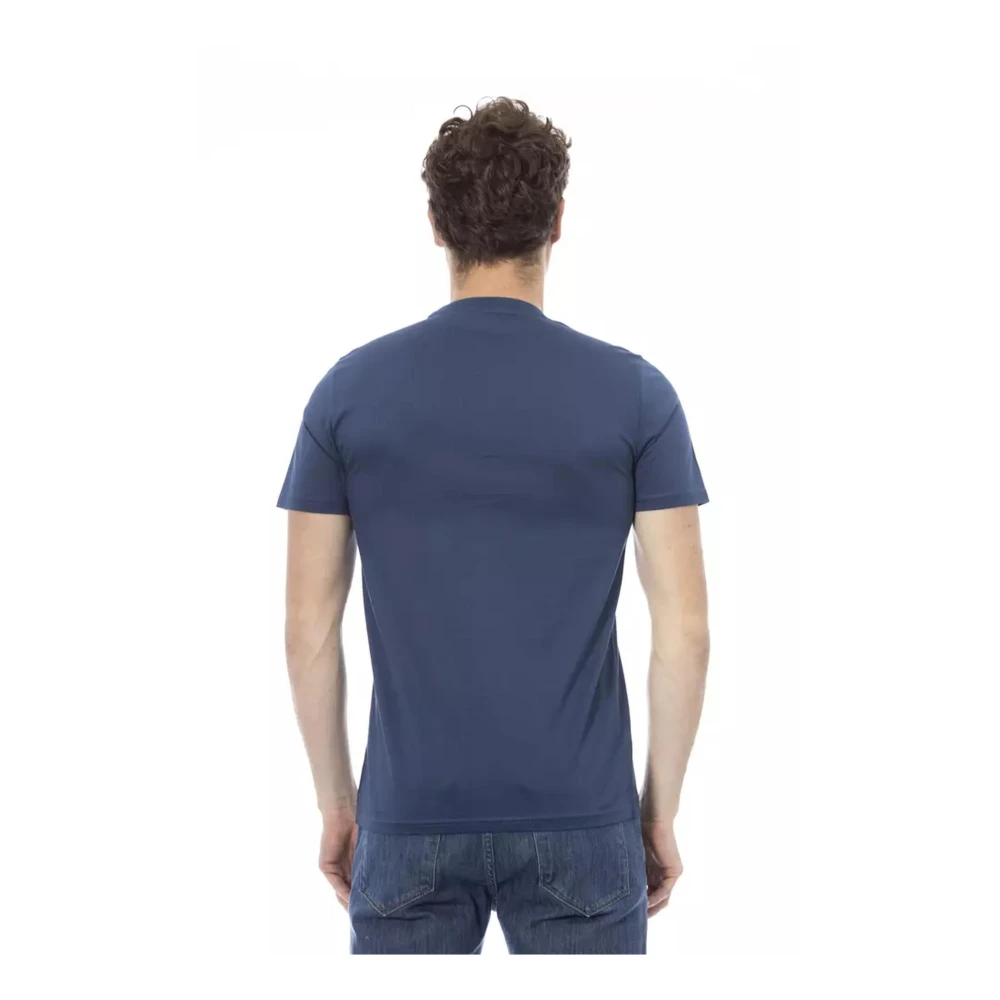 Baldinini Blauw Katoenen T-shirt met Print op de Voorkant Blue Heren