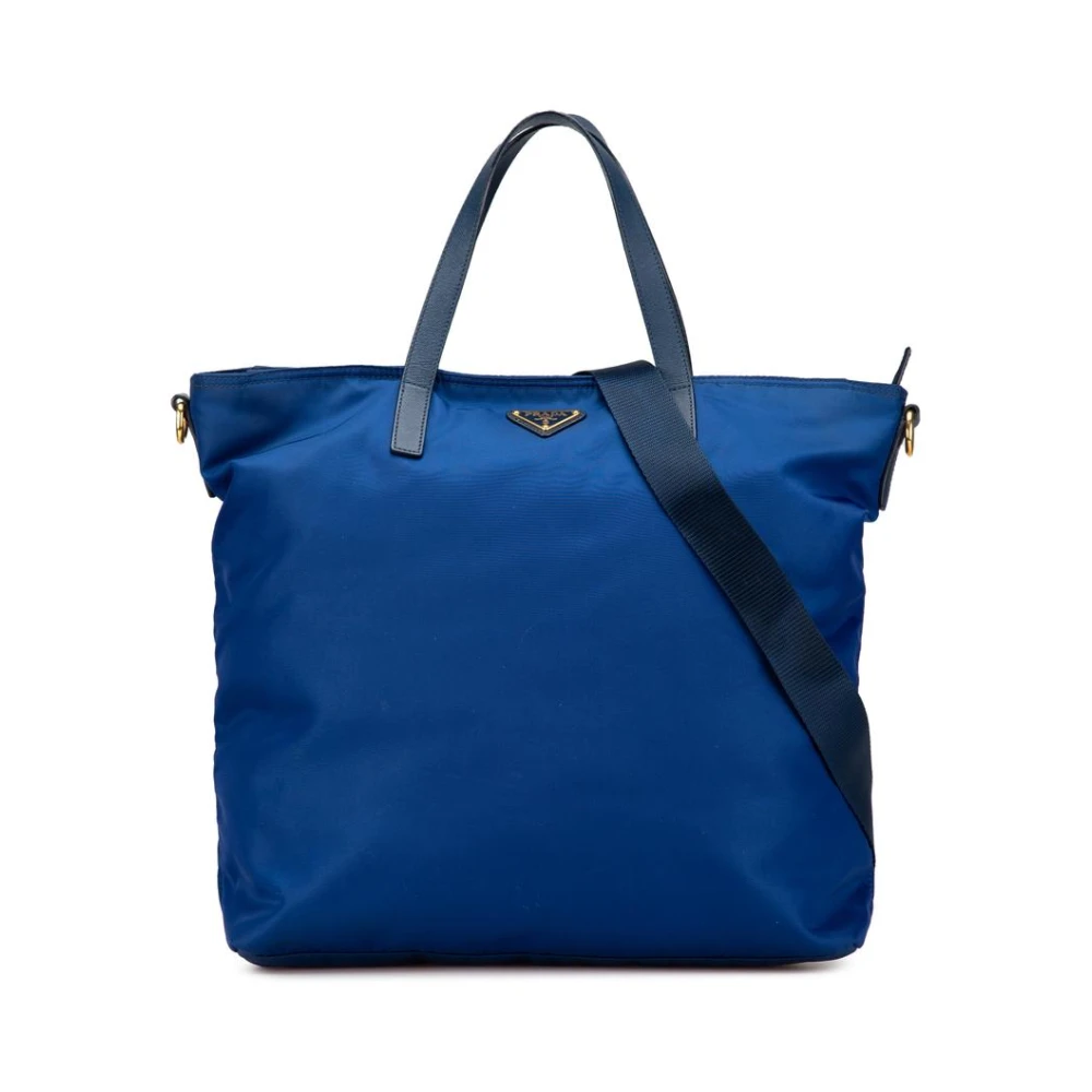 Prada Vintage Women's Blue Pre-Owned Prada Tote Bag