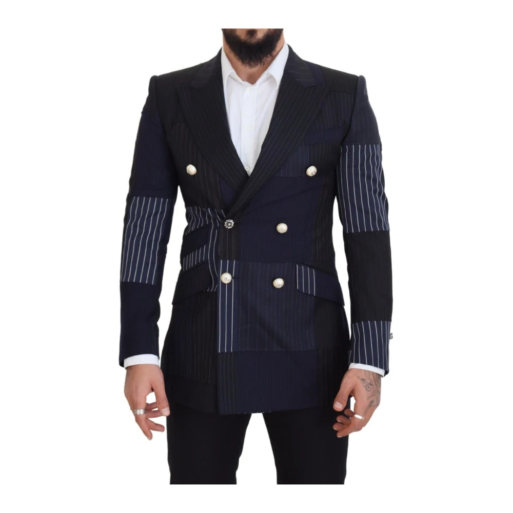 Dolce & Gabbana Men's Blue Elegant Navy Double Breasted Wool Blazer