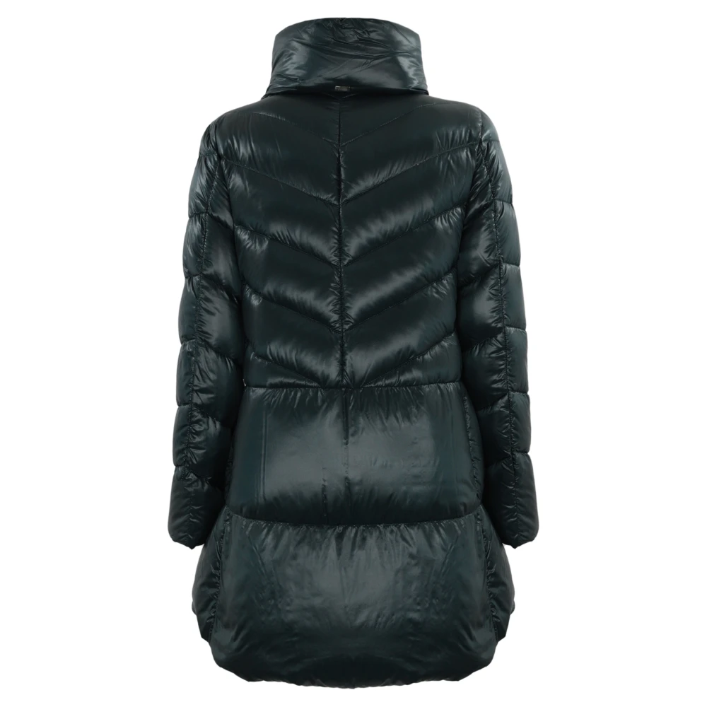 Herno Blauwe Gestikte Nylon Jas Blue Dames