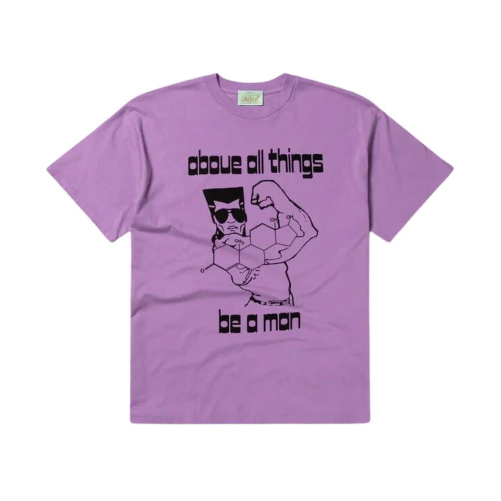 Aries Grafisch Print Tee Iris T-Shirt Purple Heren
