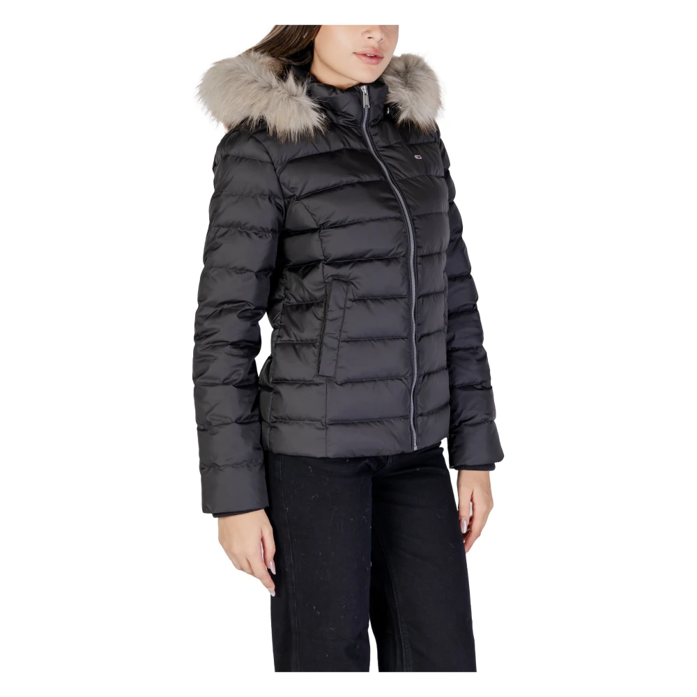 Tommy Jeans Zwarte Hooded Ritsjas Black Dames