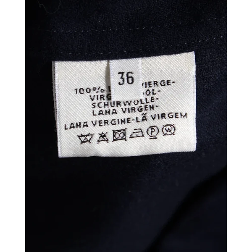 Hermès Vintage Pre-owned Wool bottoms Blue Dames