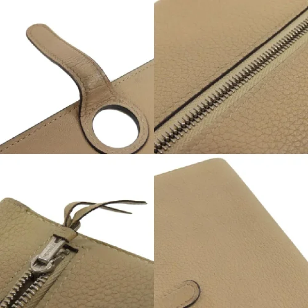 Hermès Vintage Pre-owned Leather wallets Beige Dames