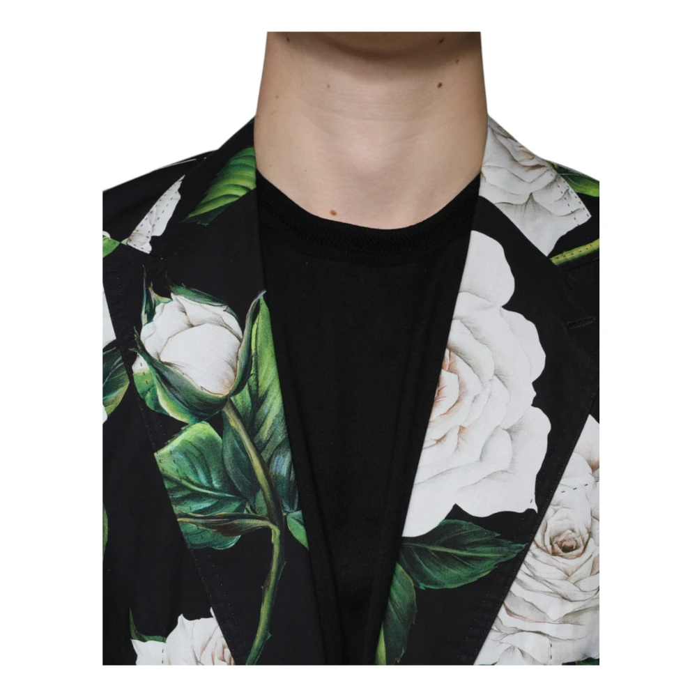 Dolce & Gabbana Zwart Bloemen Slim Fit Pak Set Multicolor Heren