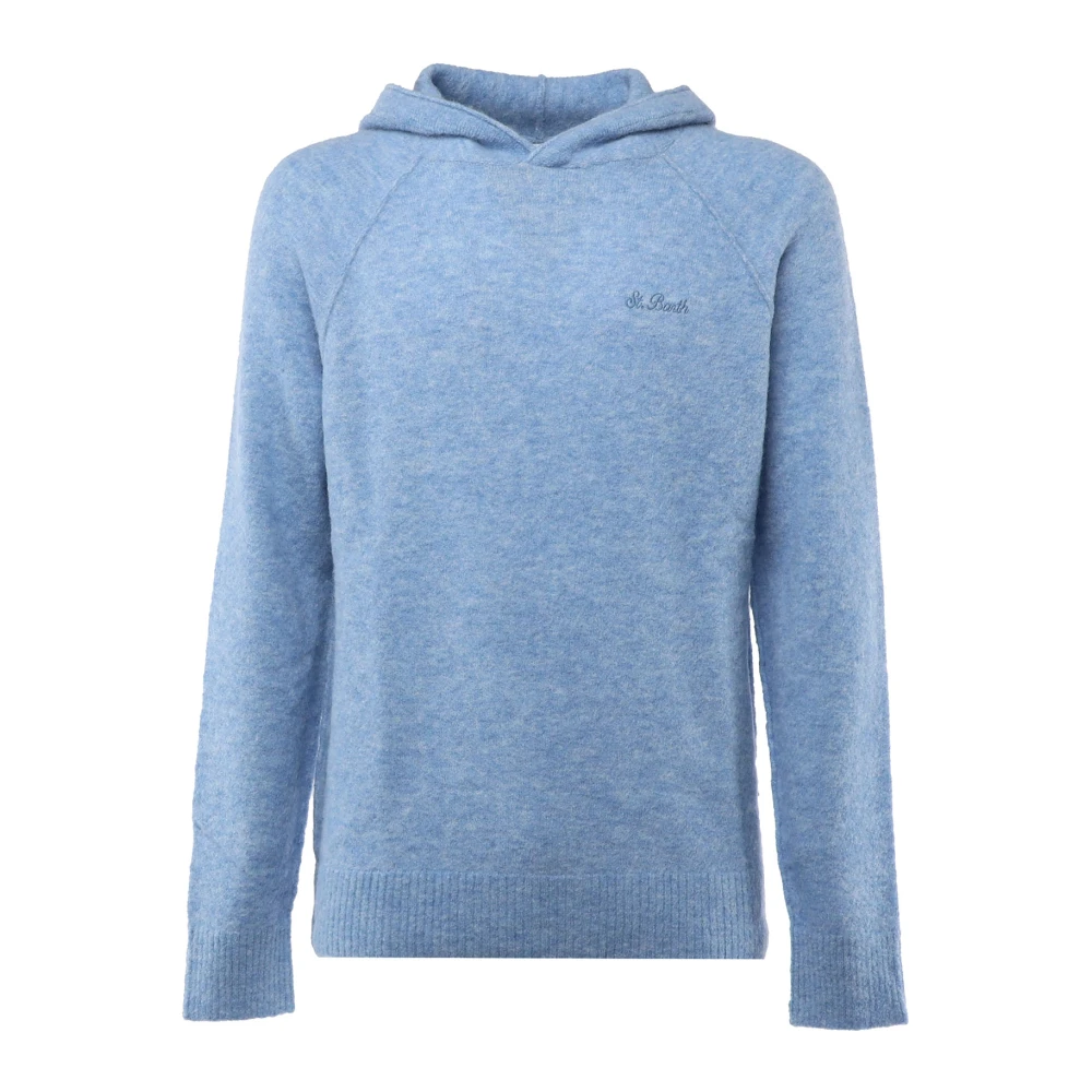 MC2 Saint Barth Blauwe hoodie met logo lange mouwen Blue Heren