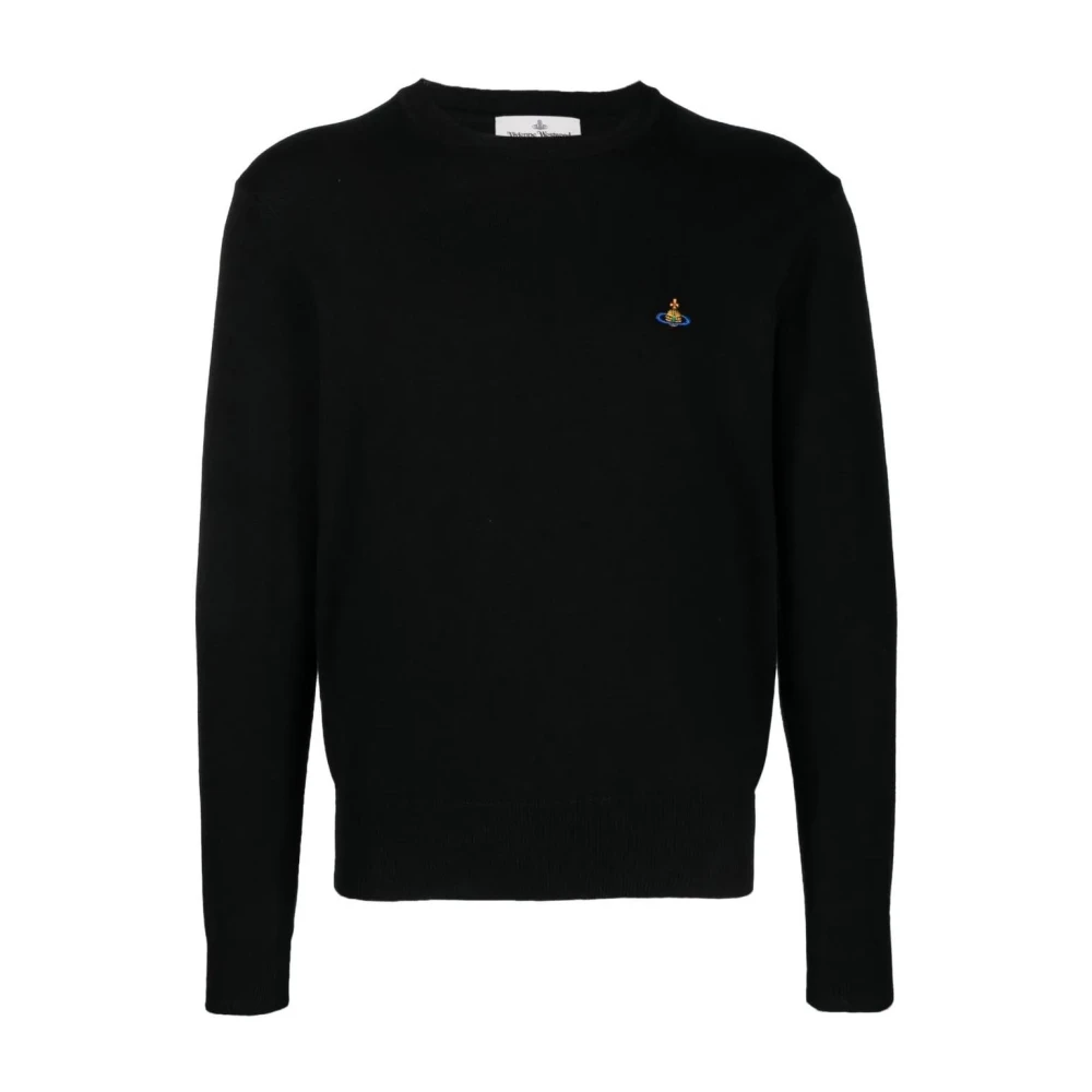 Vivienne Westwood Zwarte Crewneck Orb Sweater Black Dames